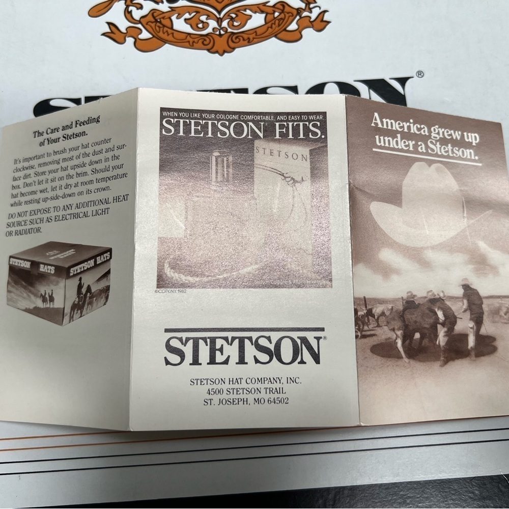 1950’s Stetson Felt and Hide Vintage Fedora Size 7 Original Box and Brochure - Picture 8 of 10